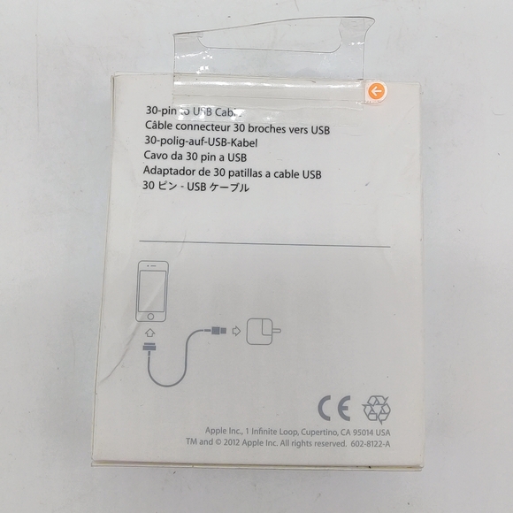 Genuine APPLE 30 pin USB Cable New in Box - Picture 2 of 4